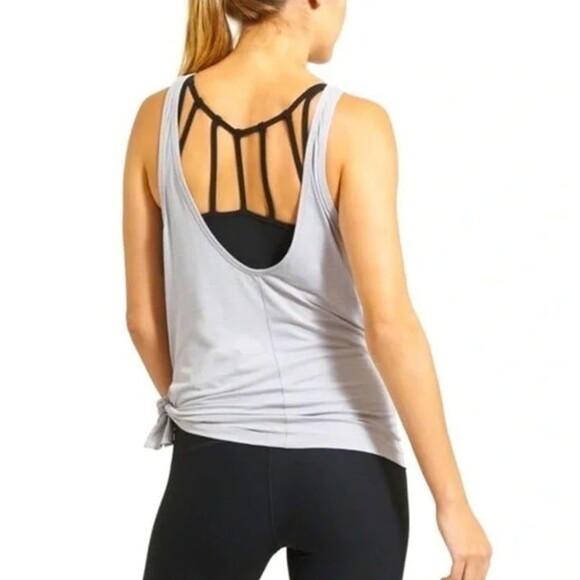 Athleta Max Out Side Tie Tank Top Shirt Small Workout Tank Run Yoga Training - Picture 10 of 11